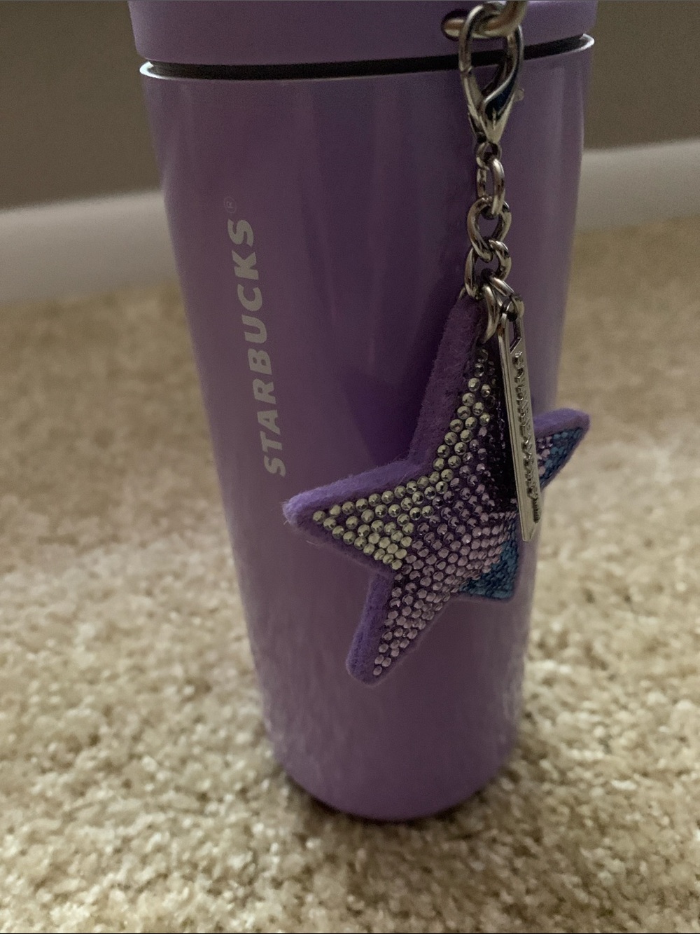 Starbucks Lavender Travel Tumbler with Embellished Star Charm